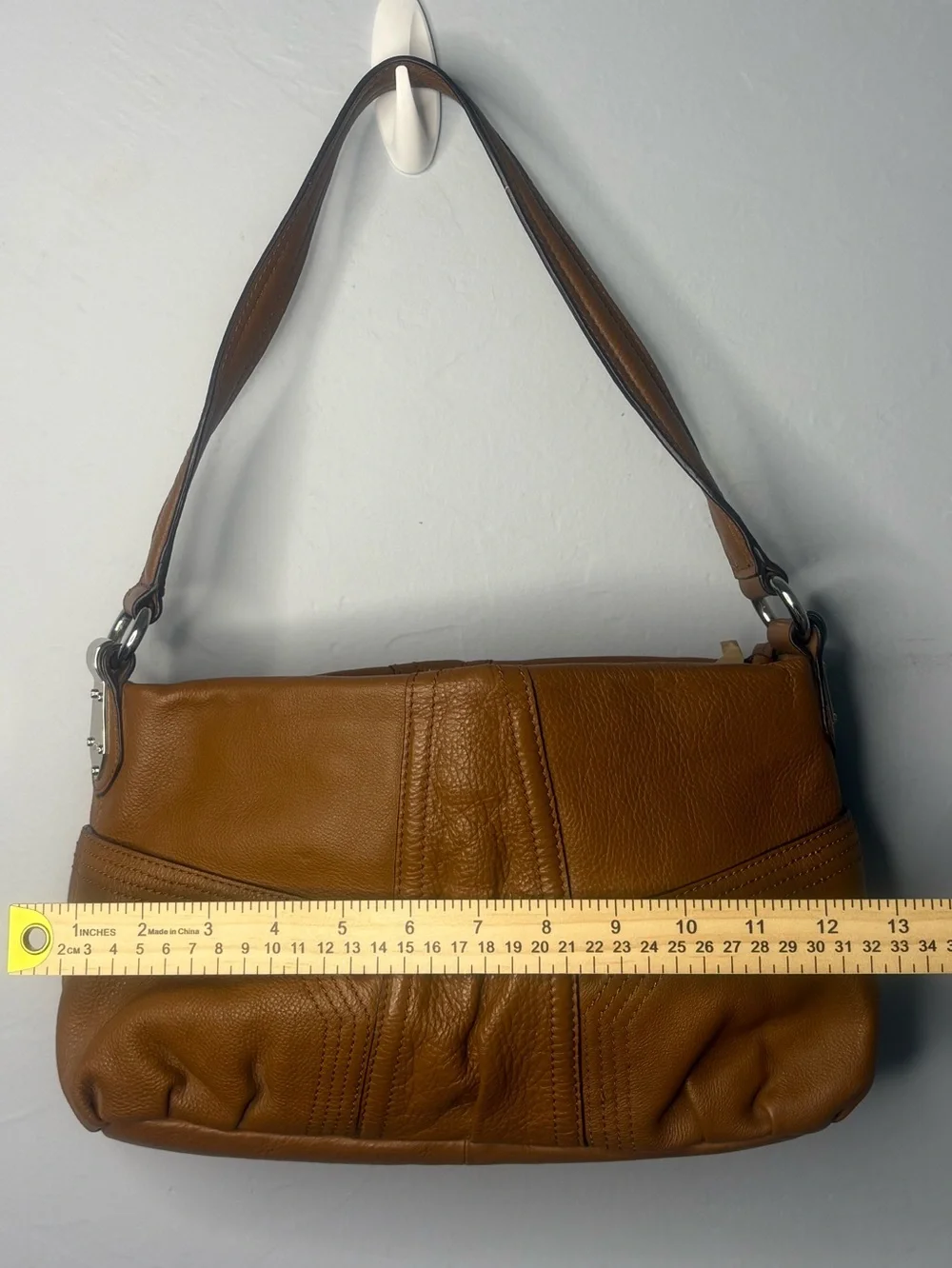 Tignanello Genuine Leather Brown Shoulder Bag Hobo Purse